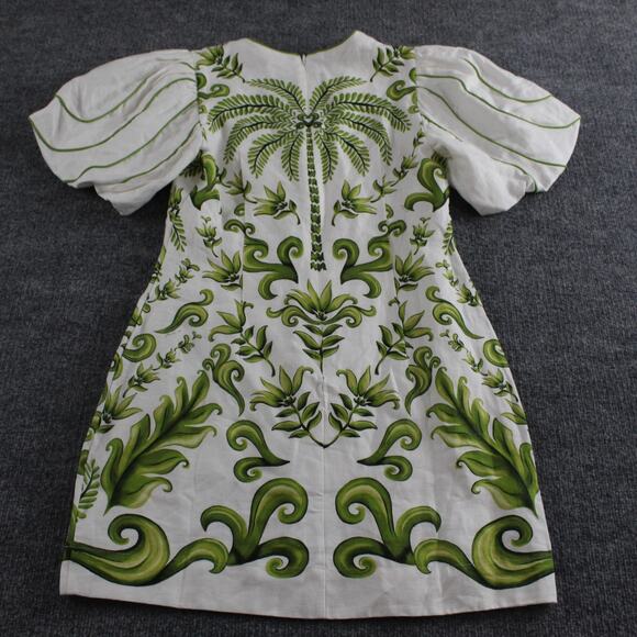 Farm Rio Dress Womens Small Milani Printed Linen Mini Tropical Boho Chic Playful - Picture 7 of 15